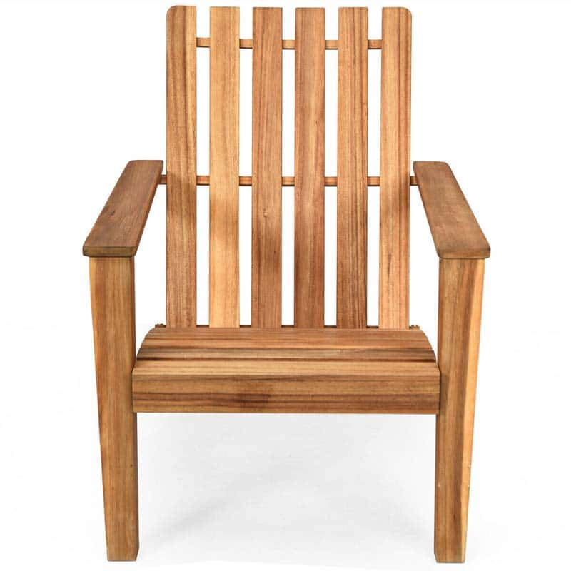 Adirondack Chair Acacia Wood Outdoor Patio Chair, Weather Resistant Campfire Chair for Lawn Seating