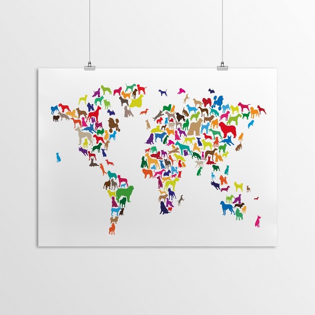 Americanflat Animal World Map Dogs Map Of The World Map By Michael Tompsett Poster