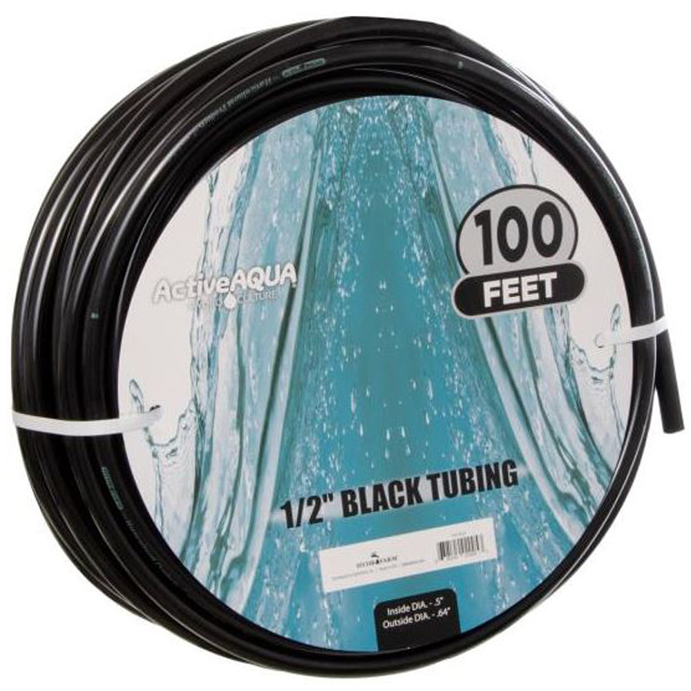 Active Aqua 0.5 Inch Inside Diameter Hydroponic Irrigation Tubing， 100 Feet