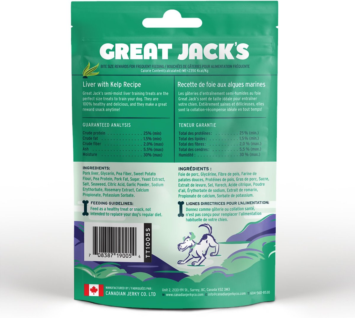 Great Jack's Big Bitz Liver and Kelp Recipe Grain-Free Dog Treats