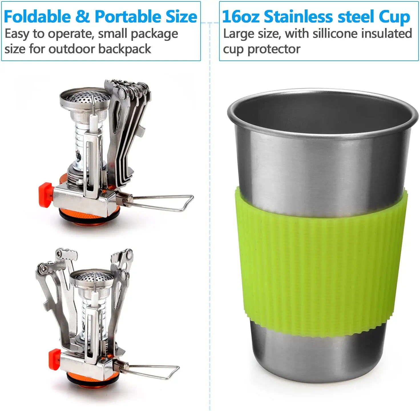 High Quality Aluminium Collapsible Camping Pots Set Hiking Backpacking Outdoor Camping Cooking Cookware Set