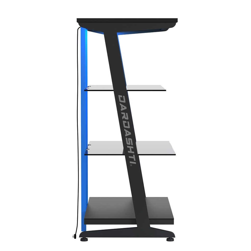 Dardashti 4 Tiered Tempered Glass Adjustable Gaming Shelf