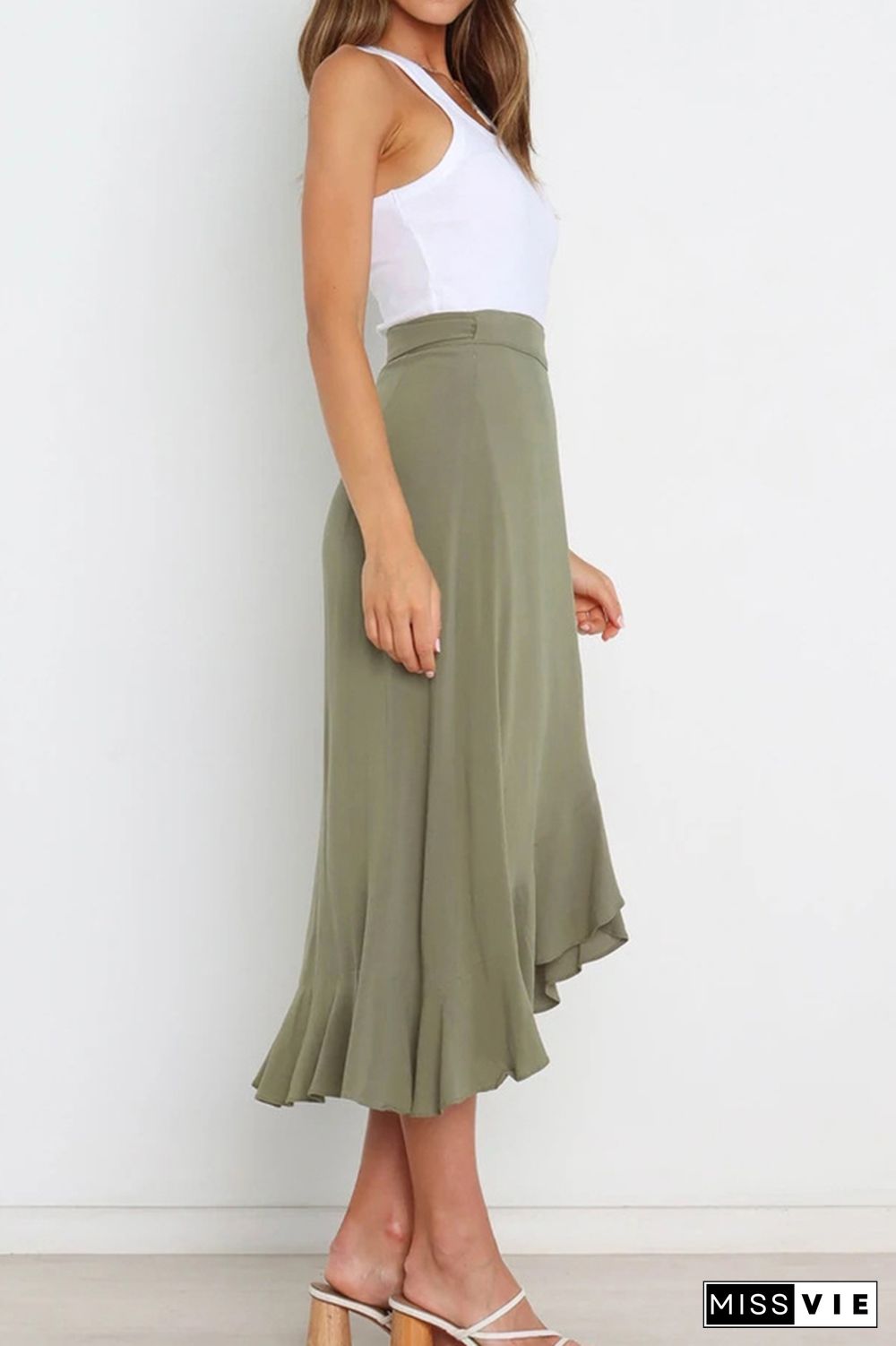 Solid Color Zip Skirt Wholesale