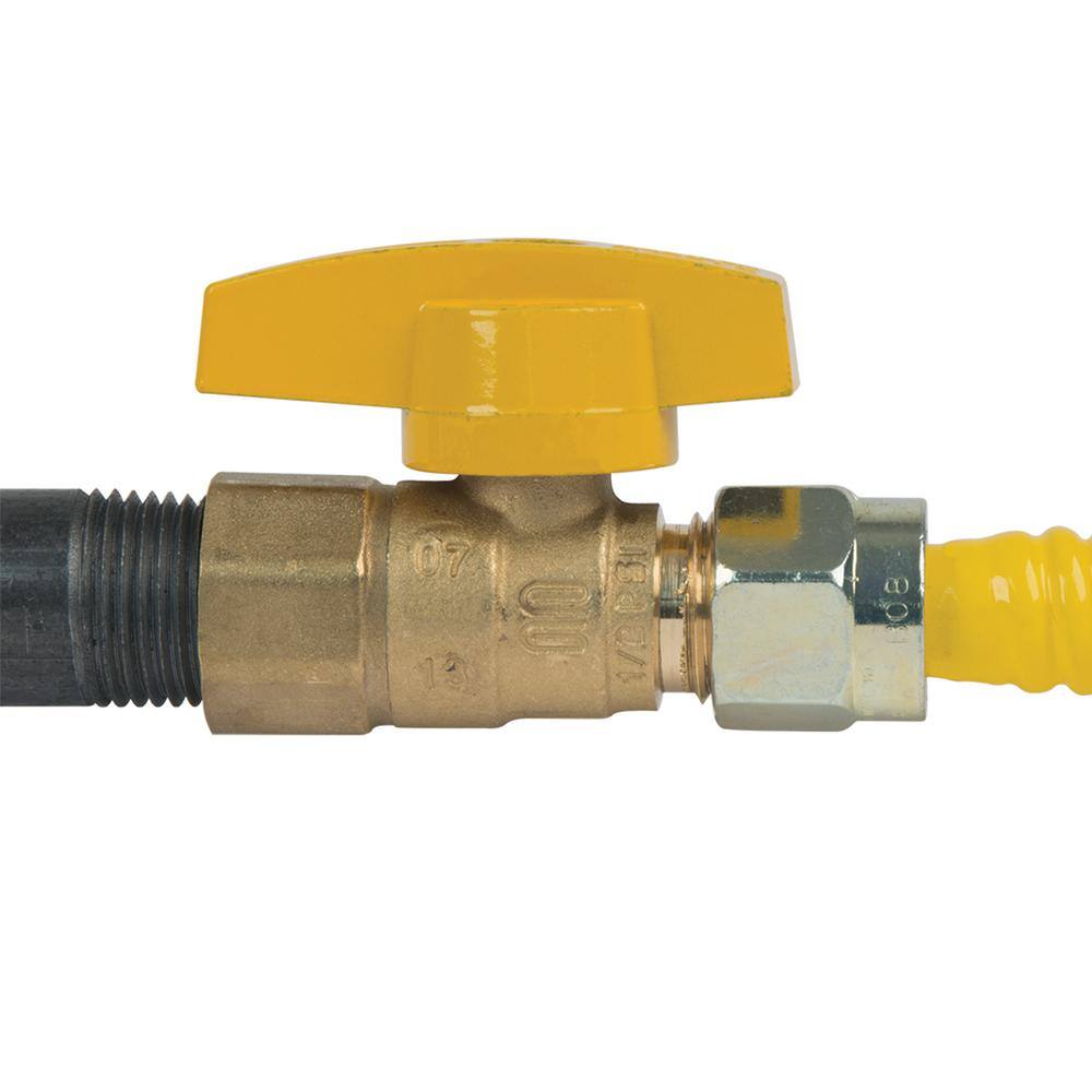 BrassCraft 12 in. OD Flare x 12 in. FIP Gas Ball Valve PSSD-41