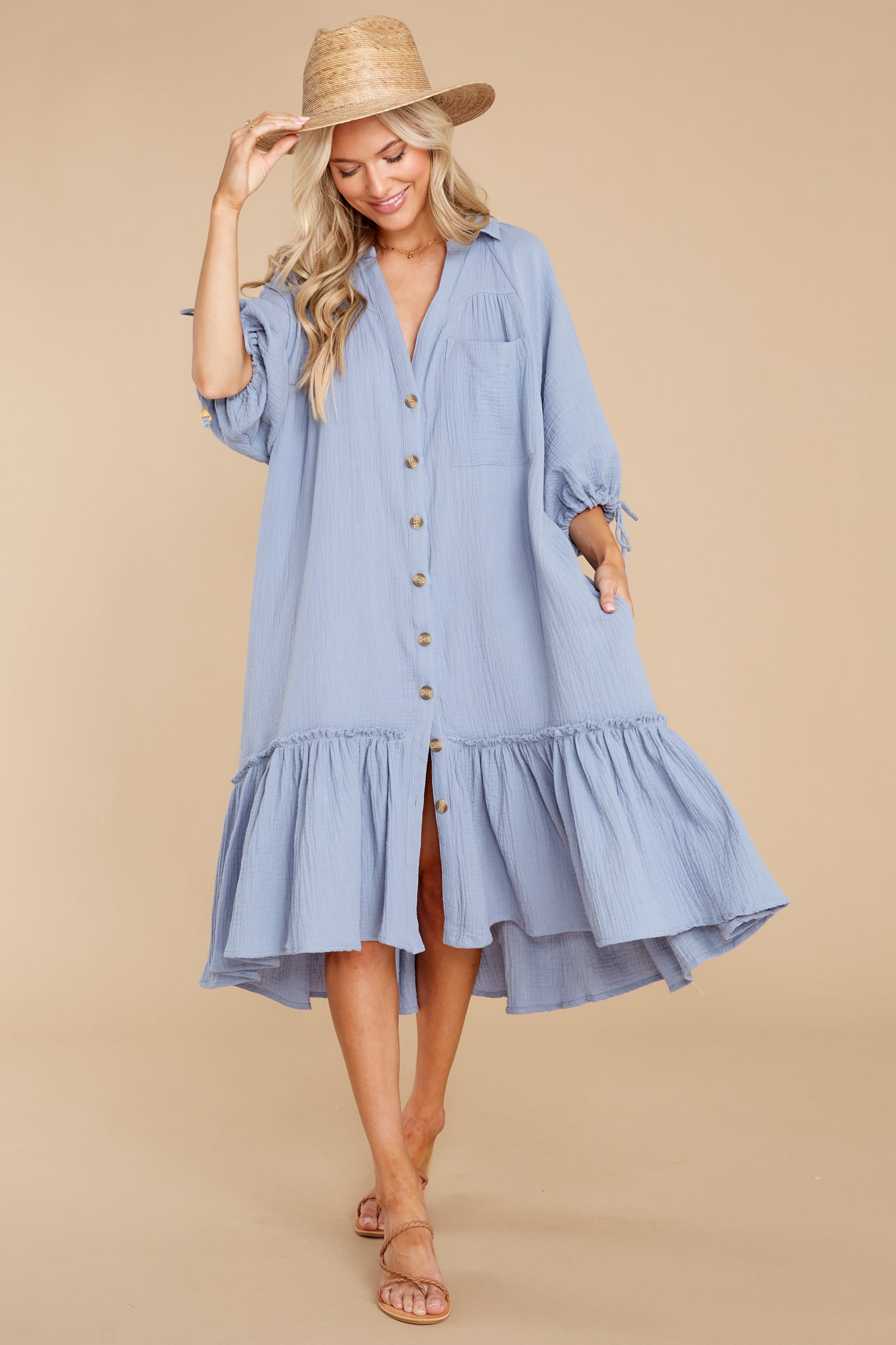 Fairytale Song Dusty Blue Midi Dress