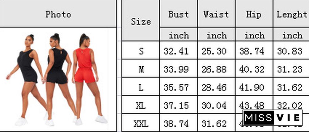 Solid Color Sleeveless Breathable Sports Jumpsuit