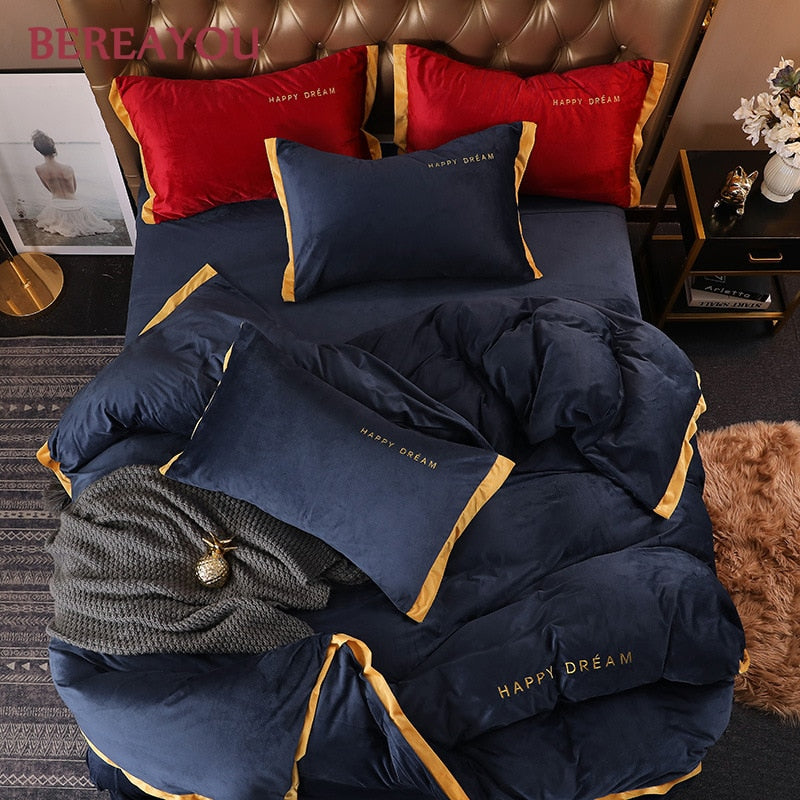 Cushy Crystal Velvet Bedding Set