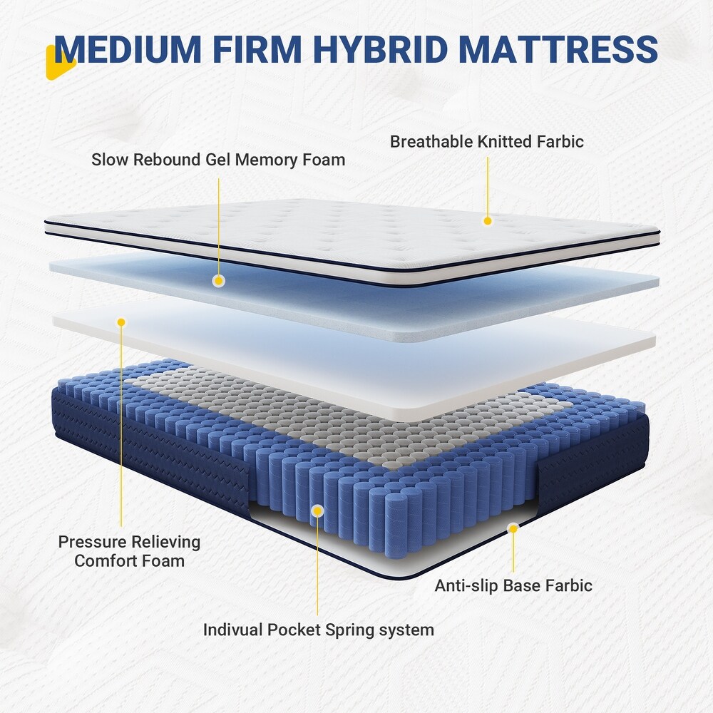 Avenco 12 inch Medium cooling Gel Memory Foam Mattress in a Box