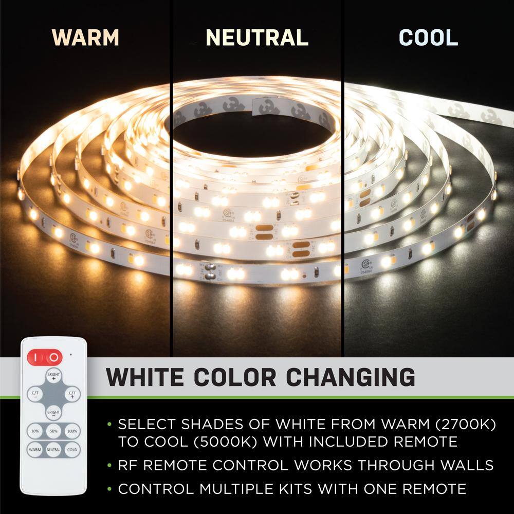 Commercial Electric 16 ft. LED Tunable White Tape Light Kit- Under Cabinet Light 421510