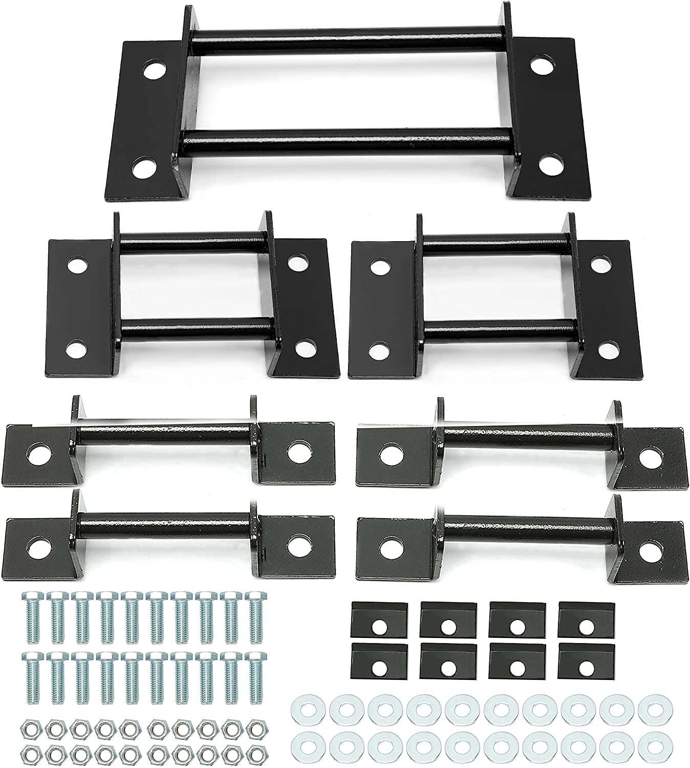 ECOTRIC Steel 3rd Black Seat Brackets with Strikers and Bolts for 2000-2014 Chevrolet Tahoe GMC Yukon Style Split 3rd-Row Seats