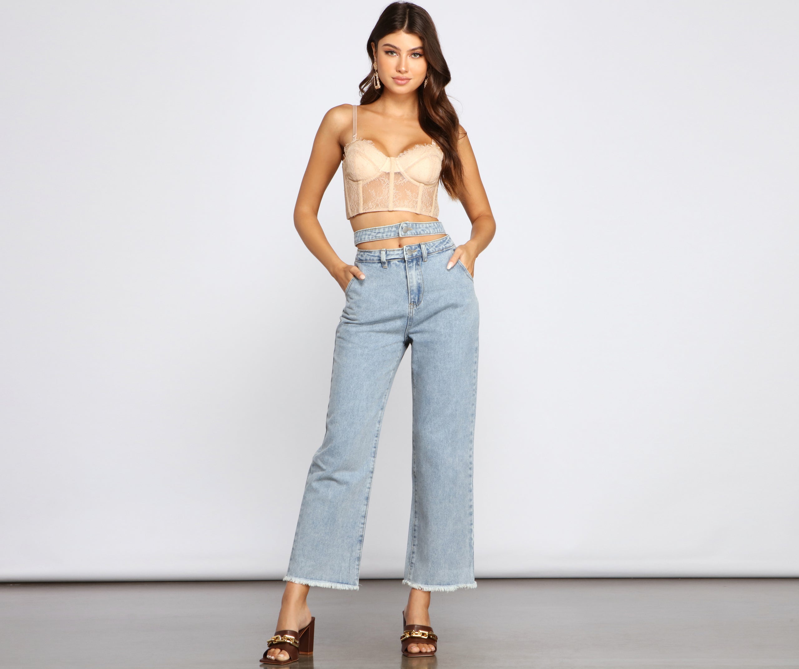 High Rise Cutout Boyfriend Jeans