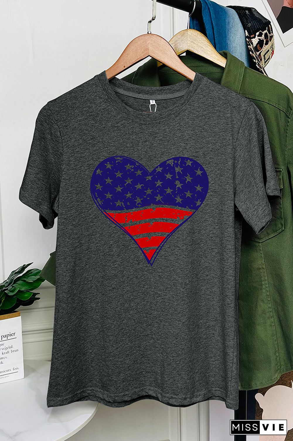 Patriotic Grunge Heart Graphic T-Shirt Wholesale