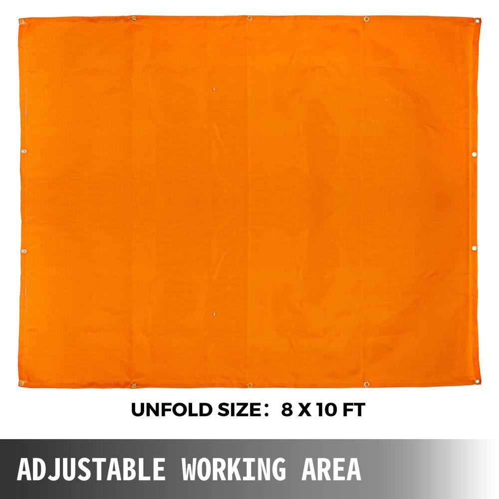 VEVOR 8 ft. x 10 ft. Emergency Fire Blanket Fiberglass Heat Resists 1022F Welding Mat with Carry Bag Orange HT8X10JS000000001V0