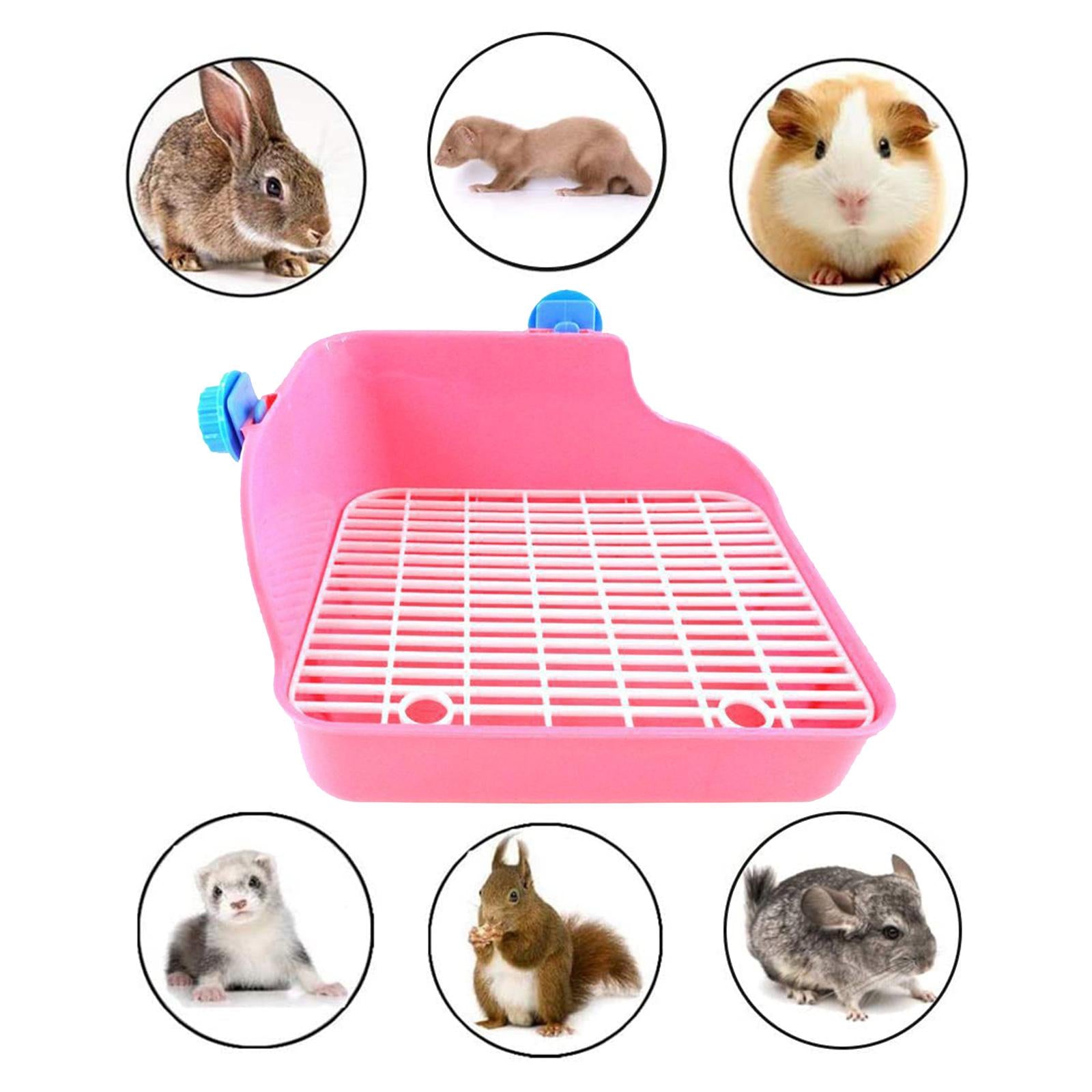 Rabbit Litter Box - Litter Box Cage Potty Trainer Rectangular Pink