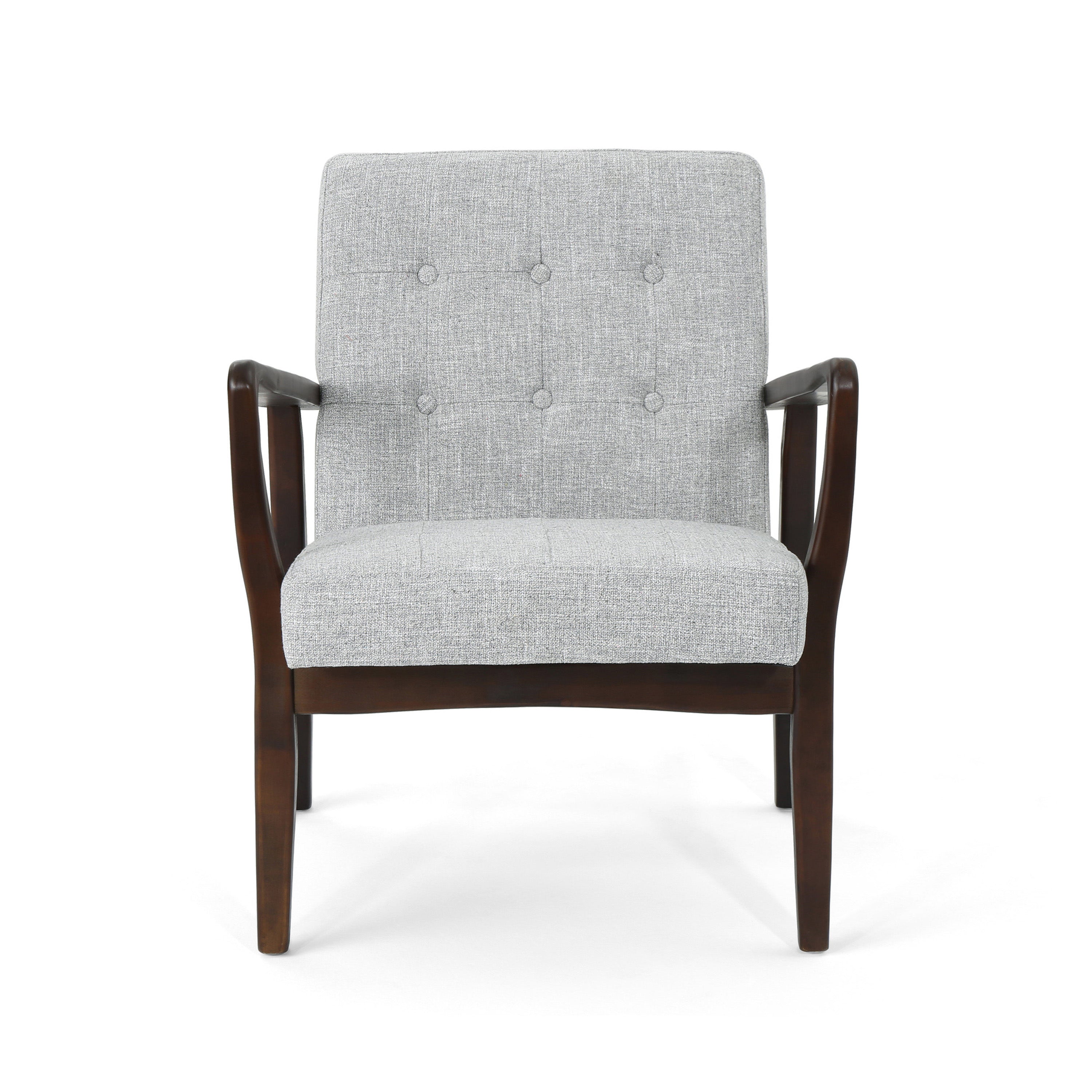 Callisto Fabric Mid-Century Birch Club Chair