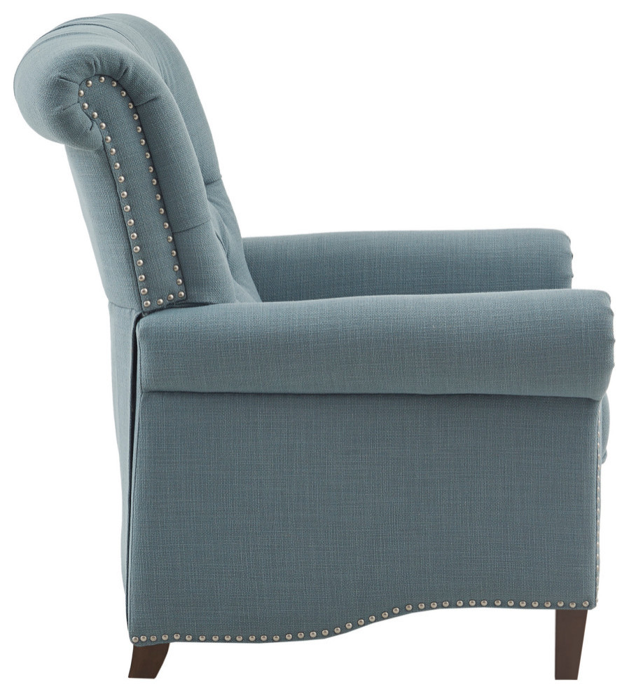 Aidan Rolled Back Push Back Recliner Accent Chair   Transitional   Recliner Chairs   by Olliix  Houzz