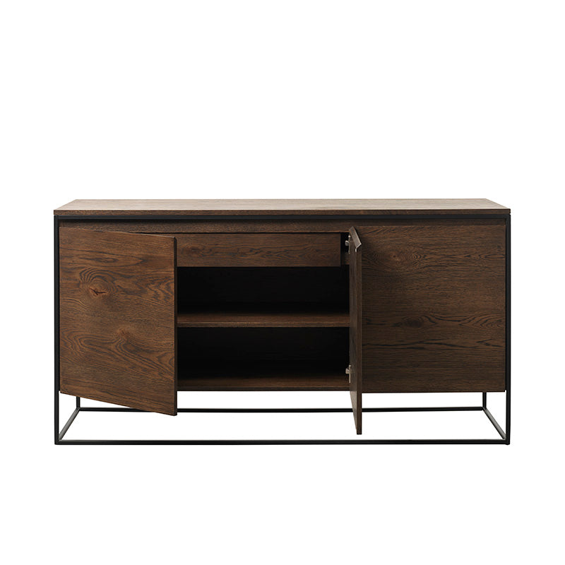 RIVOLI Sideboard Buffet 155cm -  Smoked Oak / Black