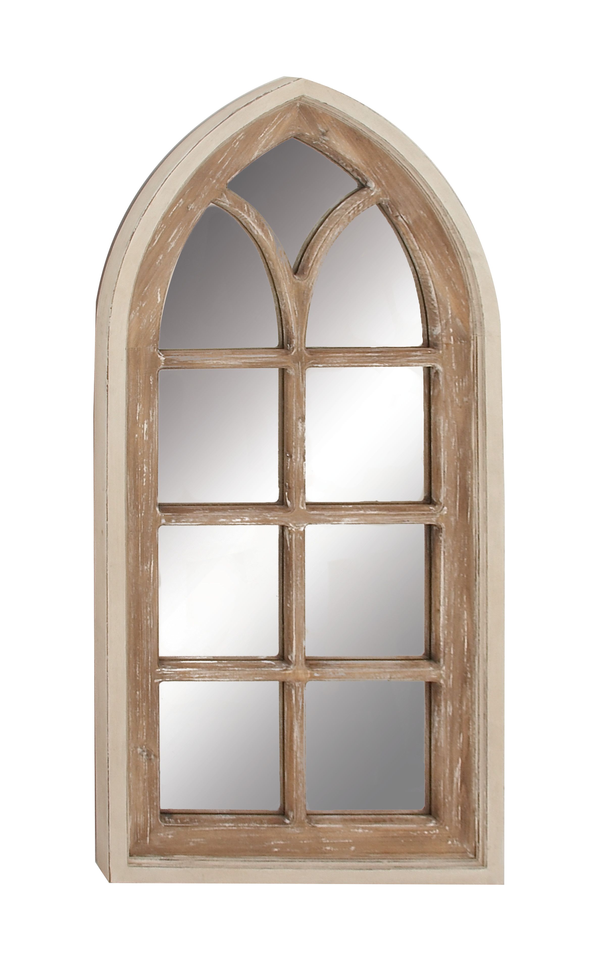 Brown Vintage Wood Wall Mirror 35 x 26