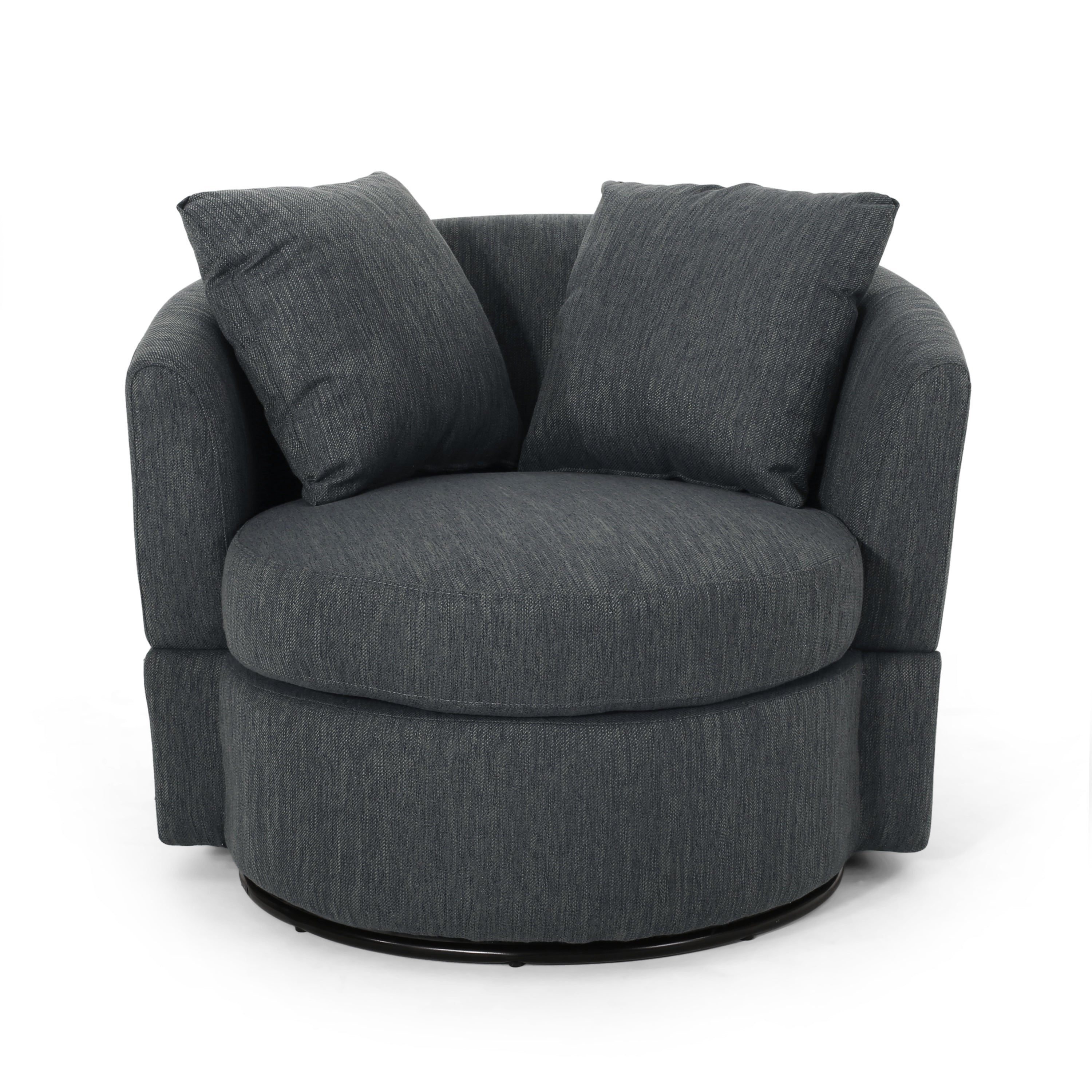 Dawson Contemporary Upholstered Swivel Club Chair