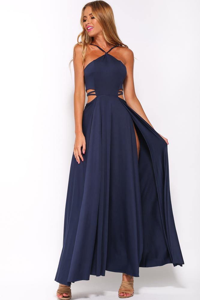 Kiss My Lips Maxi Dress Navy