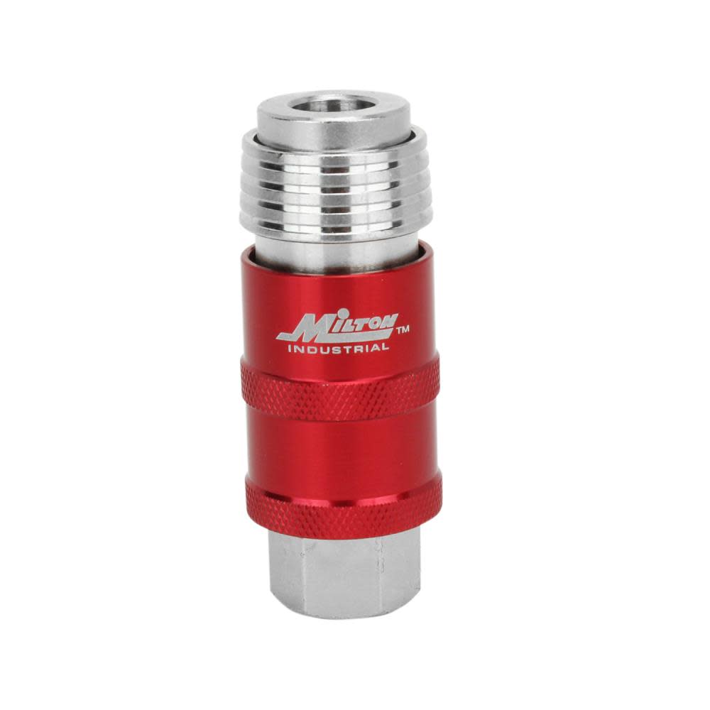 Milton® 5 In ONE™ S-1750 Universal Safety Exhaust Quick-Connect Industrial Coupler， 1/4 FNPT ;