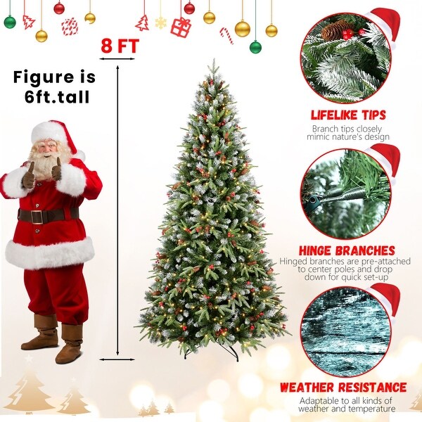 PE/PVC Spray White Decorative Christmas Trees with Warm White LED Lights