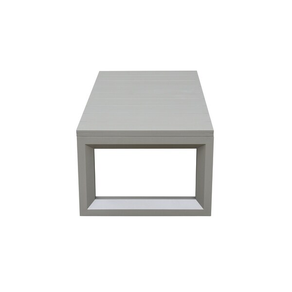 WeatherResistant Aluminum Dining Table Outdoor Patio 6 Person Rectangular Cocktail Table for Outdoor Garden Table