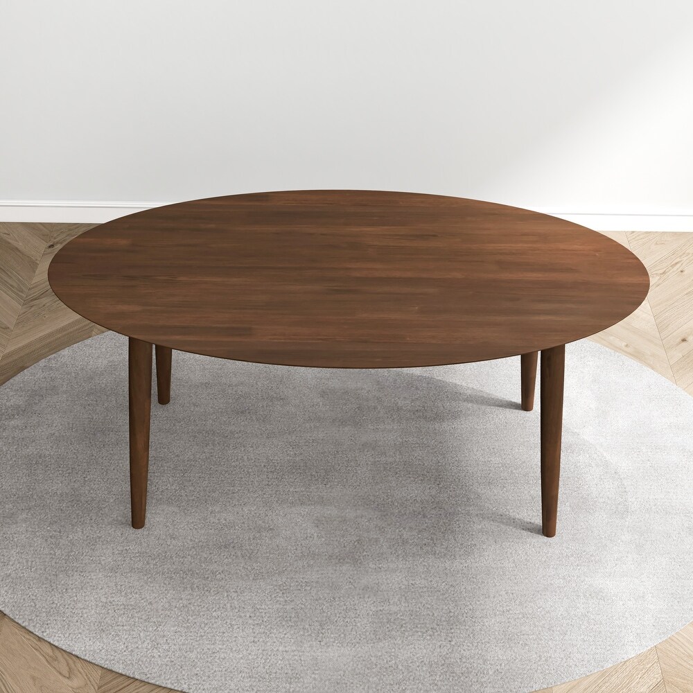 Kailey Mid Century 67 inch Oval Solid Wood Dining Table in Brown   67 inches