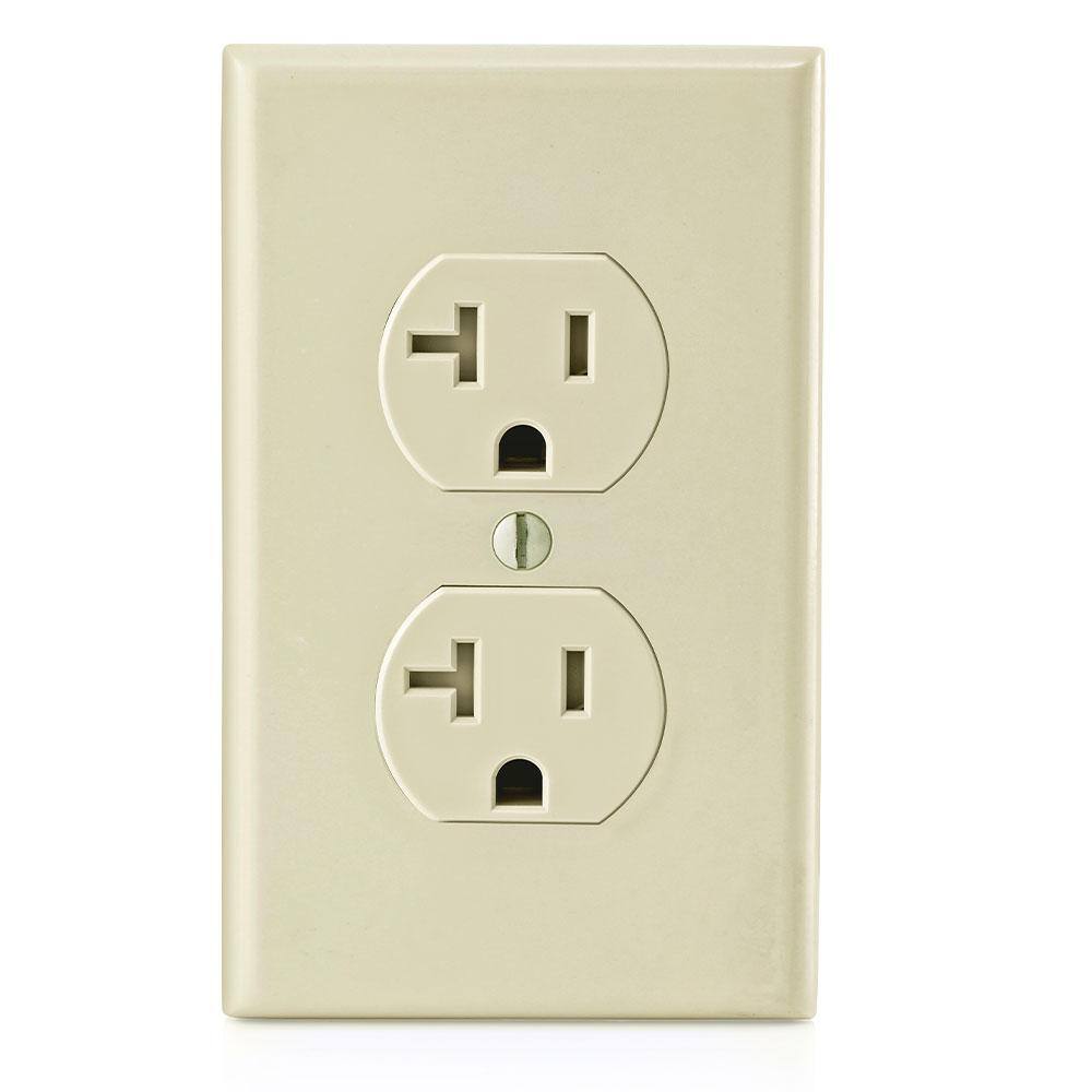 Leviton 20 Amp Residential Grade Self Grounding Tamper Resistant Duplex Outlet Ivory R51-T5820-0IS