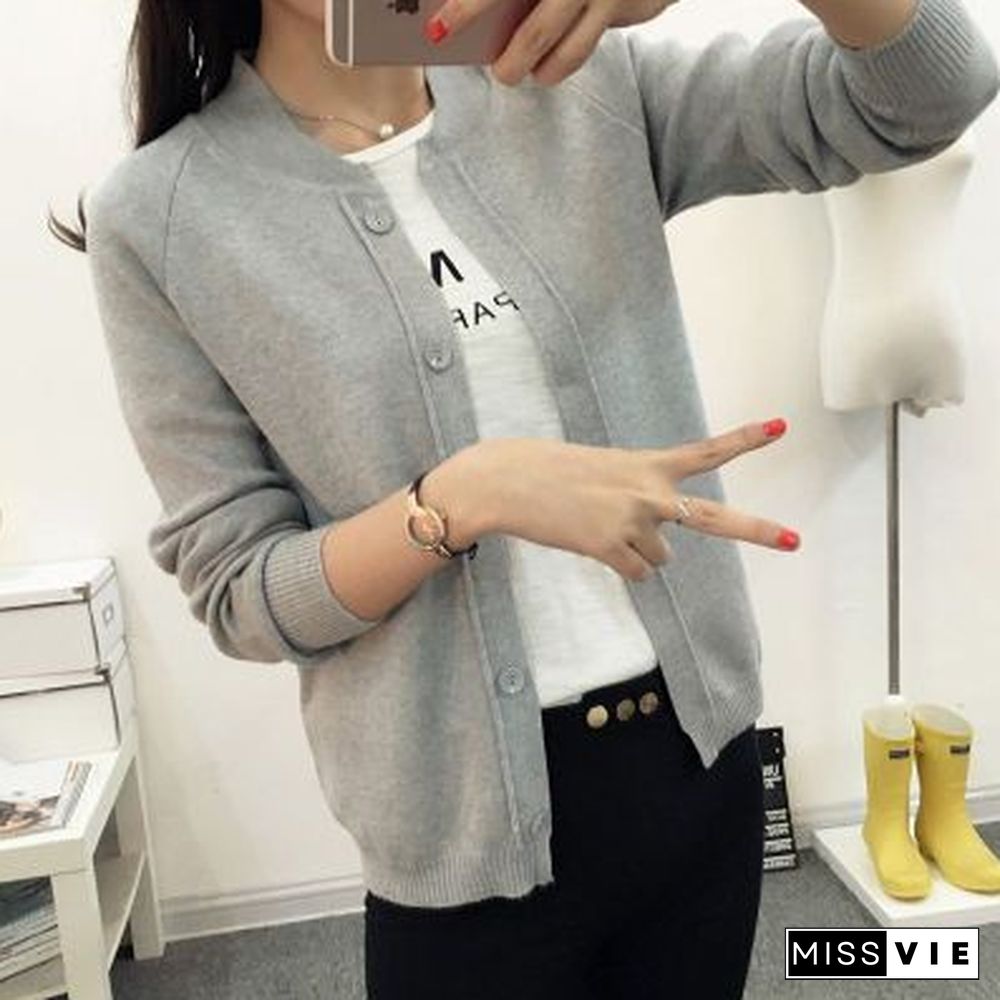 New Spring Autumn Winter Jacket Coat Primer Knit Cardigan 11 Color Female Cardigan Autumn Dress Sweater