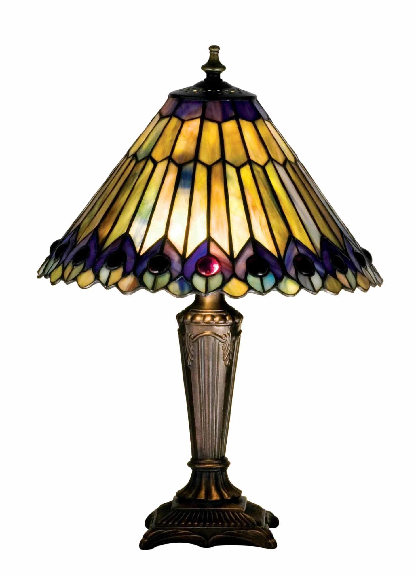 1-Light Jeweled Peacock Accent Lamp