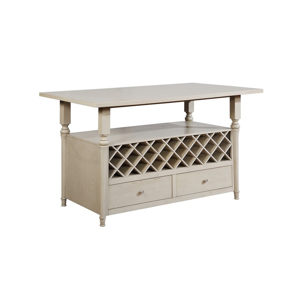 Linon Hayes White Wood Counter Table