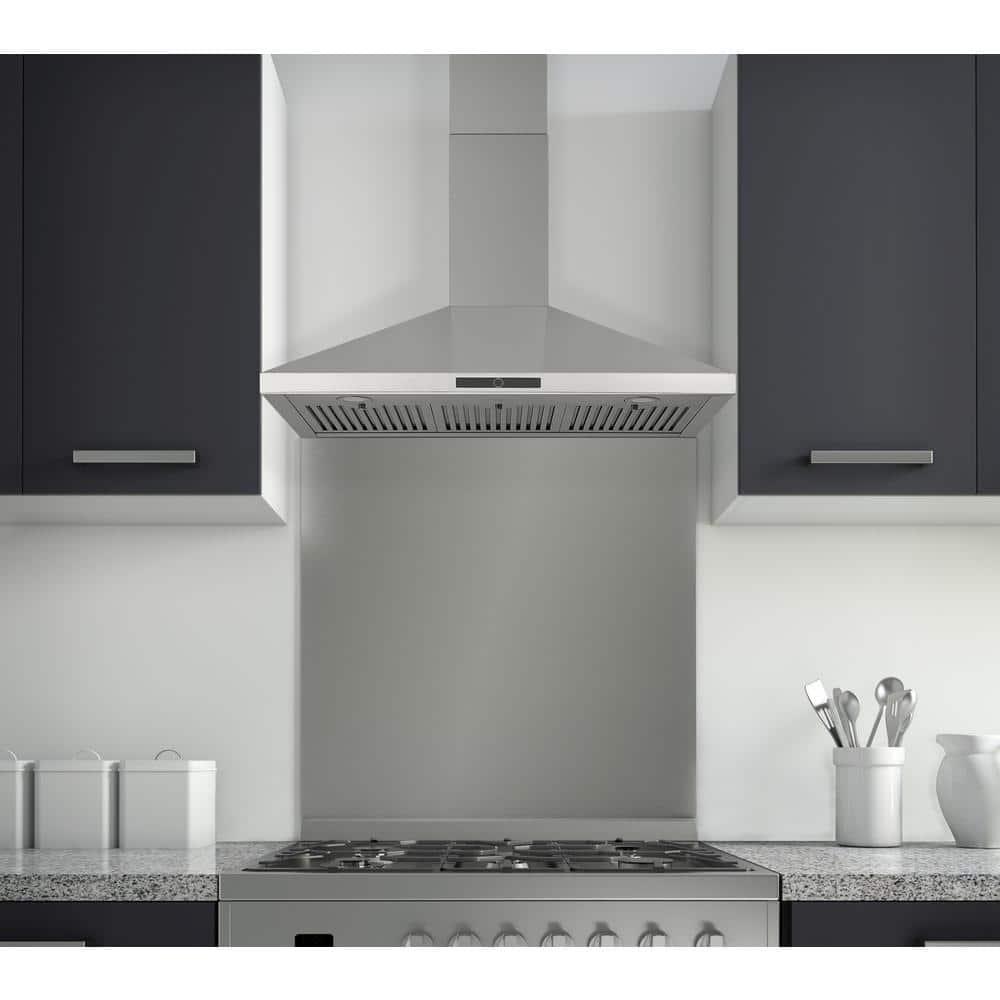 Ancona 36 in 600 CFM Convertible WallMounted Pyramid Range Hood in Stainless Steel