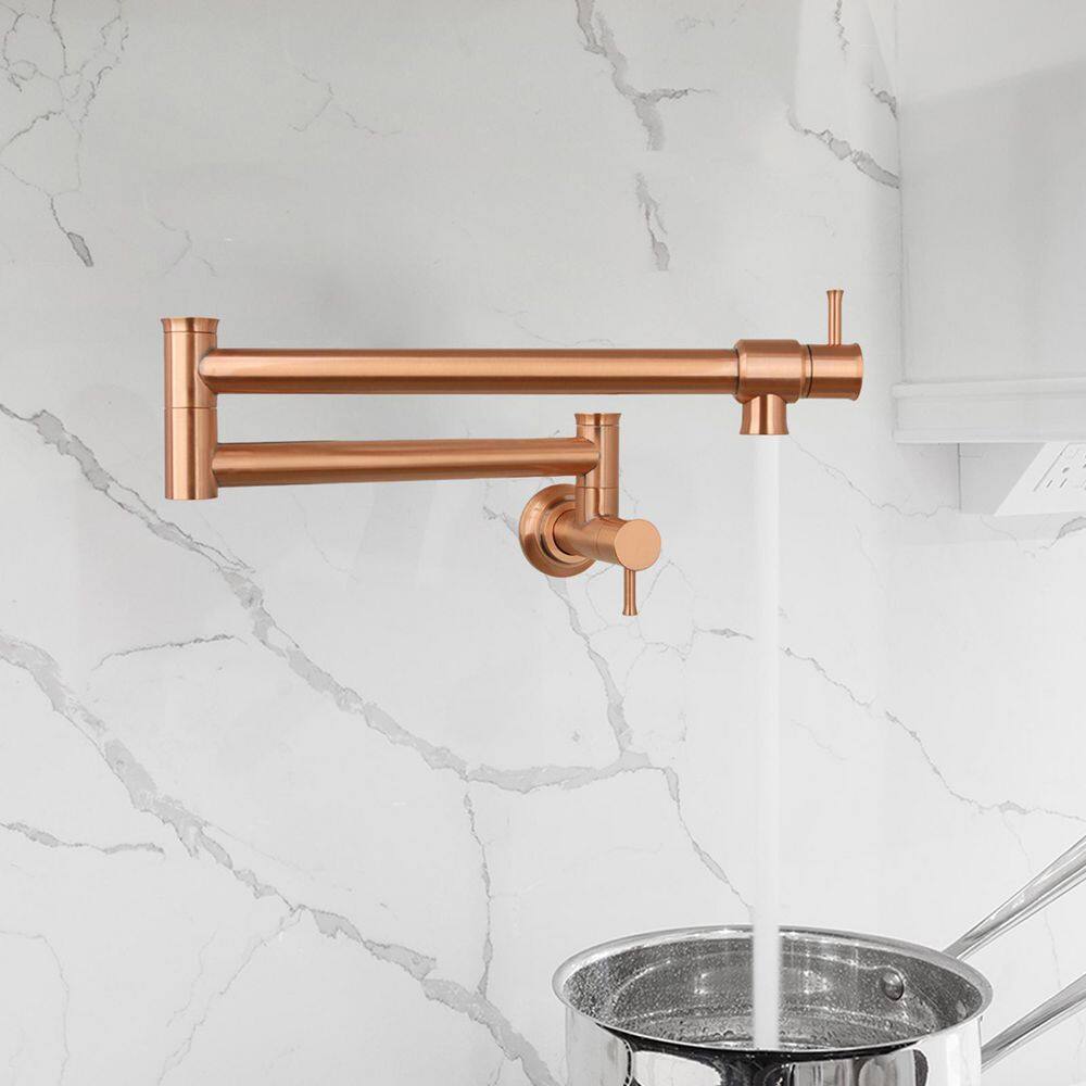 Akicon Wall Mount Pot Filler Faucet in Copper AK98266-C