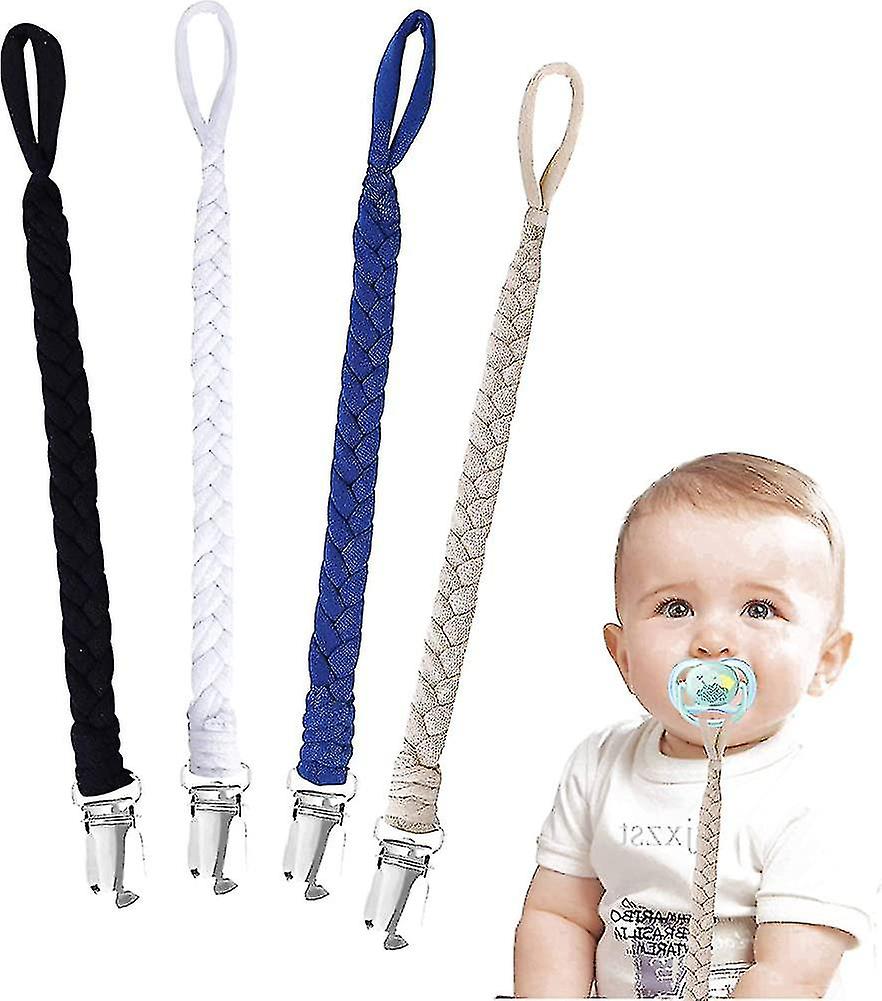 Baby Pacifier Clip Heilwiy Set Of 4 Pieces Heilwiy Cotton Pacifier Clip For Girls Teething Baby Gift