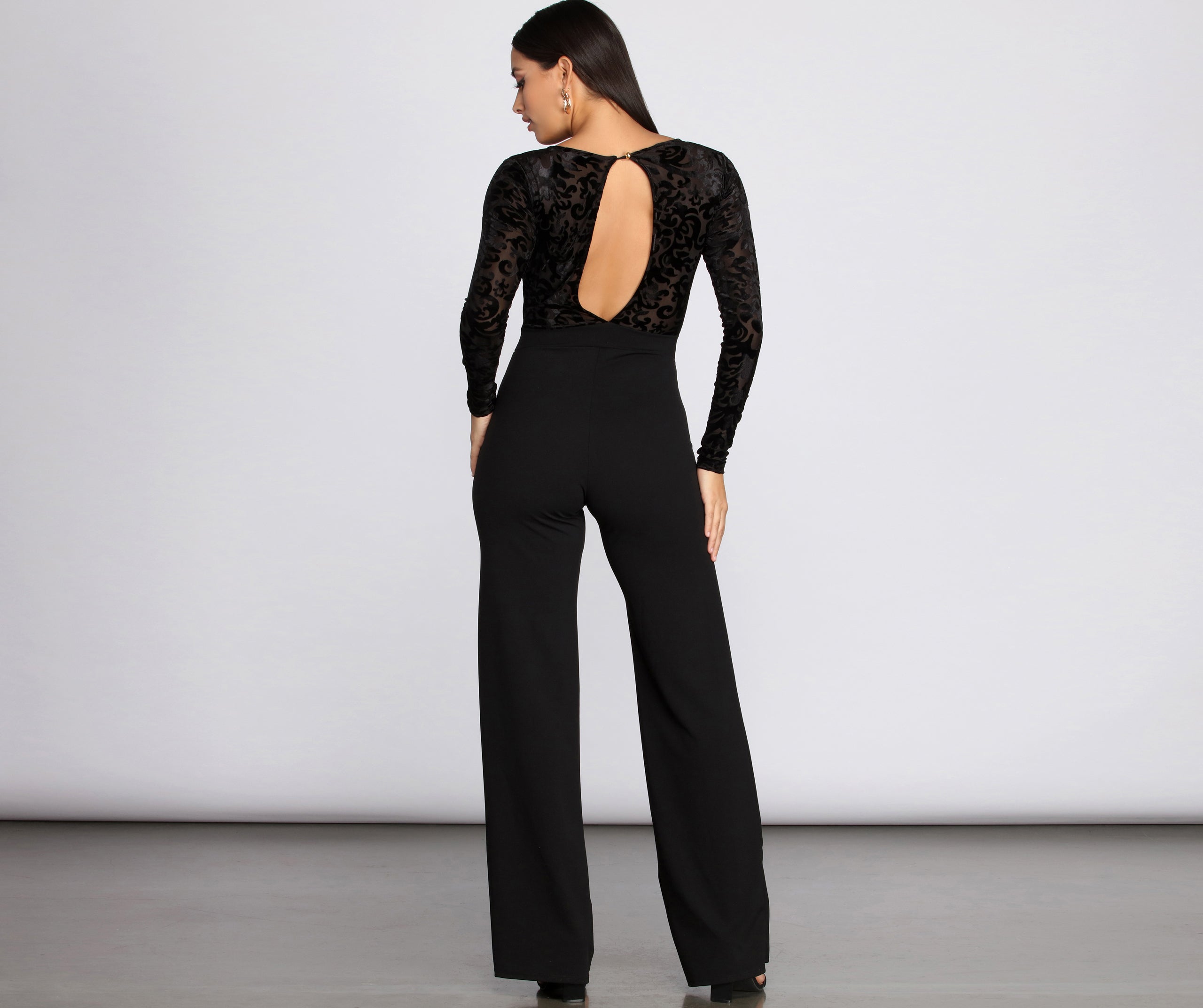 Mesh Burnout Jumpsuit