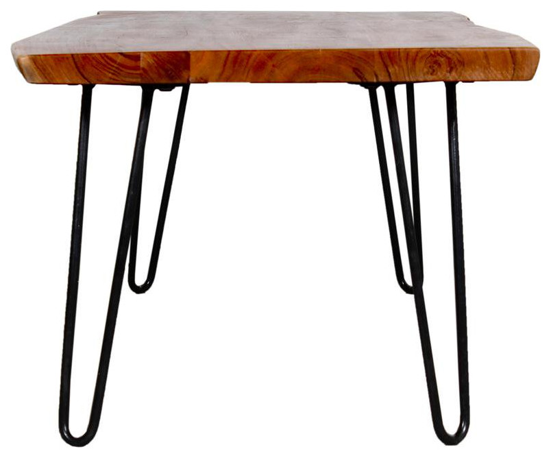 Unique Retro Modern Coffee Table  Hairpin Metal Legs and Natural Acacia Wood Top   Midcentury   Coffee Tables   by Declusia  Houzz