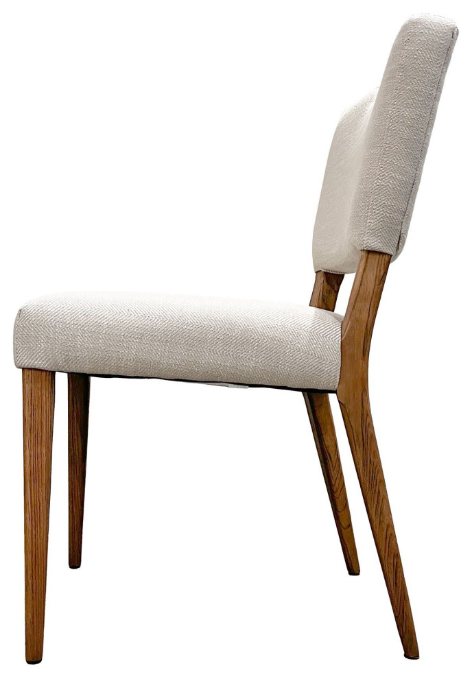 Lola Dining Chair   Sandy Beige/Cool Brown Legs   Midcentury   Dining Chairs   by LH Imports  Houzz