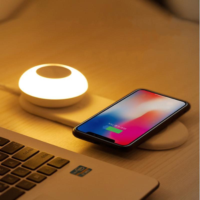 Dimmable Led Table Lamp With 10w Wireless Charging Station For Bedroom Bedside Usb Rechargeable Hook Magnet Night Light