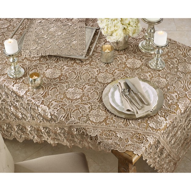 Saro Lifestyle Floral Lace Dining Tablecloth