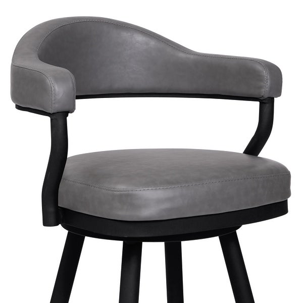 Justin Swivel Counter or Bar Stool in Faux Leather and Metal