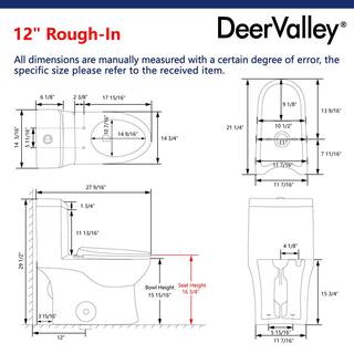 DEERVALLEY Ally 1-Piece 0.81.28 GPF Dual Flush Elongated ADA Comfort Height Toilet in Glossy White Seat Included DV-1F52816