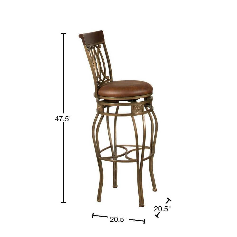 Hillsdale Furniture Montello 47.5 in. Old Steel Metal Bar Height Swivel Stool 41545H