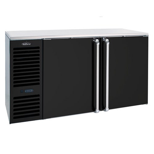 Krowne Metal BS60L-BNS Back Bar Cooler， Black Solid Doors， S/S Sides