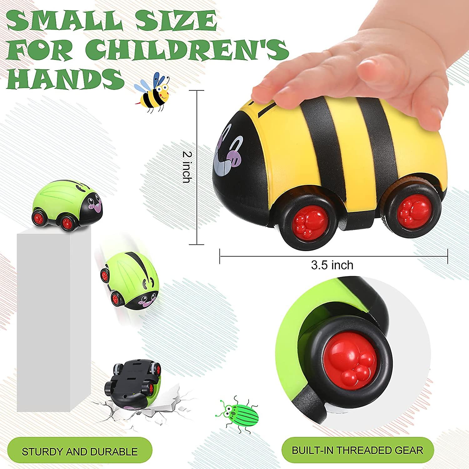 6 Pieces Animals Pull Back Cars Friction Powered Push And Go Back And Forth Vehicles Car Toys Friction Powered Vehicle Playset Toys (vivid Style)