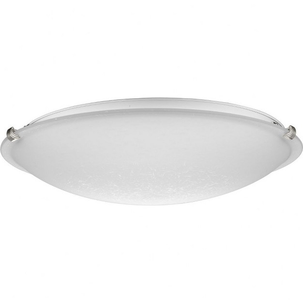 Progress Lighting Linen Dome 4 light Flush Mount Brushed Nickel Linen Finish Glass