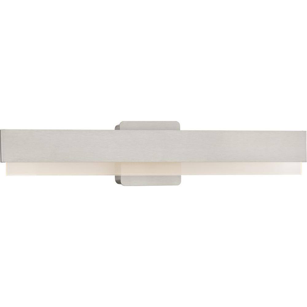 Progress Lighting Semblance Collection 24 in. Brushed Nickel Medium Modern 3CCT Integrated LED 1-Light Linear Vanity Light P300406-009-CS