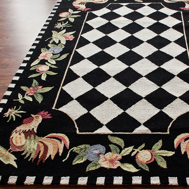 nuLOOM Heritage Framed Rooster Wool Rug