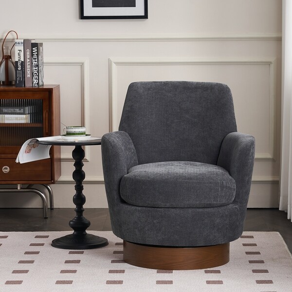 Velvet Swivel Barrel Chair，Swivel Accent Chairs Armchair for Living Room