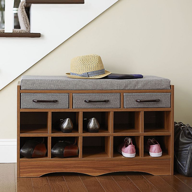 Household Essentials Entryway Shoe Storage Bench